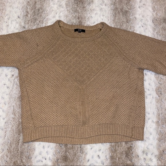 BEDO Taupe Knit Crewneck Sweater Large - Picture 2 of 7
